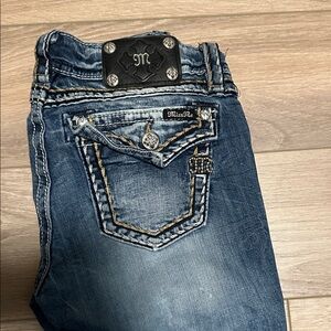 Miss Me Distressed Denim Jeans with Embellished Pockets